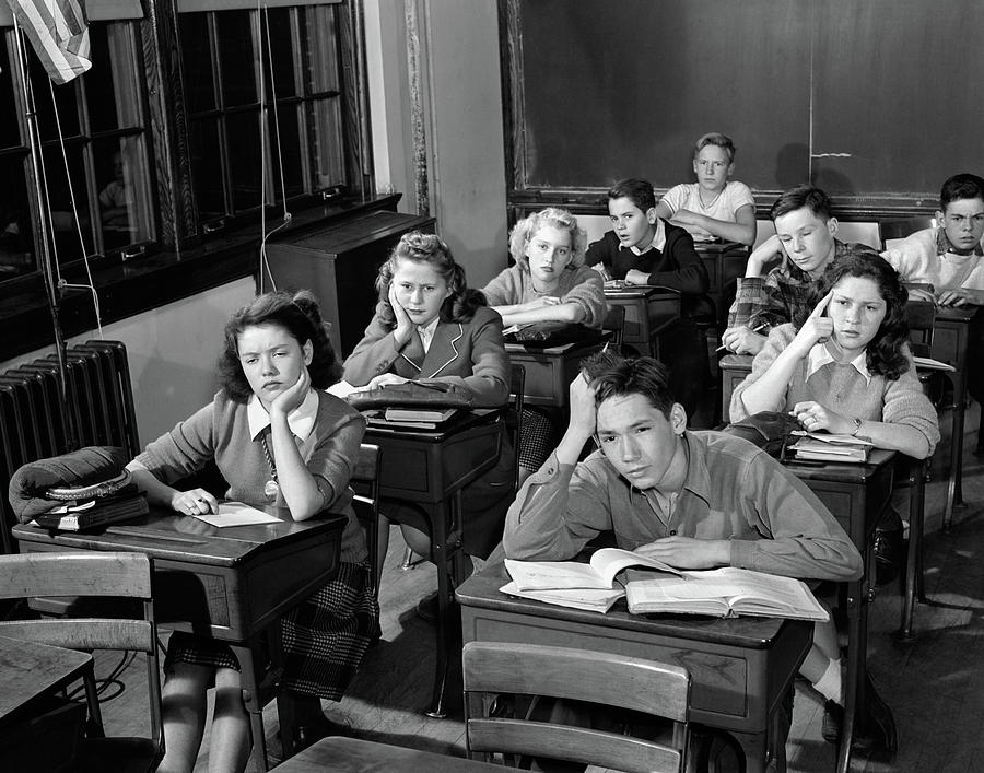 1940s 1950s High School Classroom Vintage Images Appel Pour Une école Démocratique